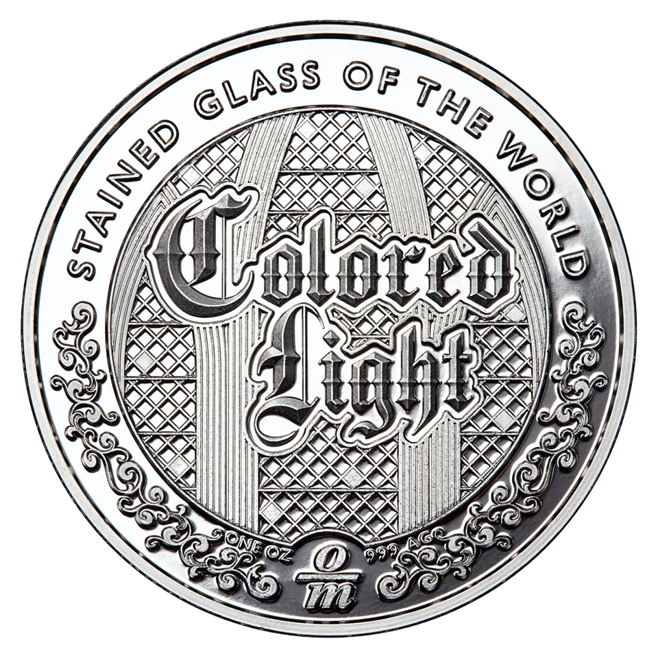 Stained Glass 1 ounce Silver Rounds: Colored Lights Collection